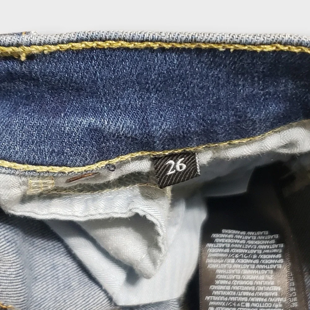 7 For All Mankind Dojo Flare Jeans Blue Denim Women Size 26 Medium Wash - Picture 8 of 15